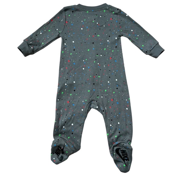 Nike Baby Multicolor Paint Splatter Footed Coverall One piece - Size 6M - Picture 3 of 4